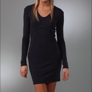 T by Alexander Wang Ponte Zip Long Sleeve Dress